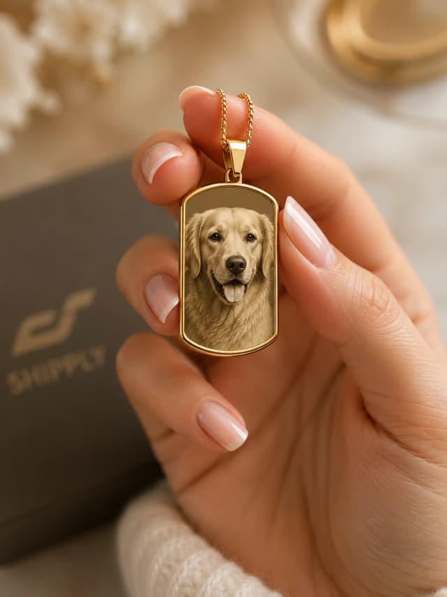 Premium-Hundehalsband-Anhänger mit Gravur