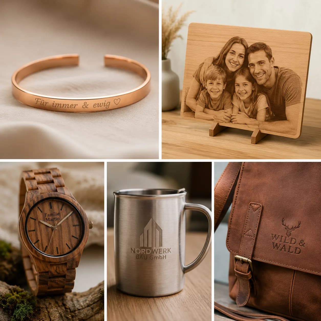 Veredelte Produkte — Holz, Metall, Schmuck, Poster